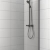 KL9 - kirgas klaas, laius 100 cm, mustad metallosad