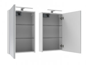 Bianco 45 cm valgustiga, uks lahti