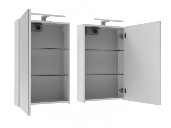 Bianco 45 cm valgustiga, uks lahti