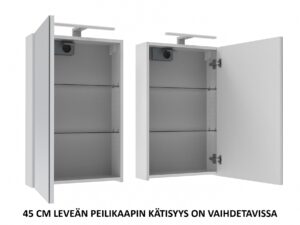 Bianco 45 cm valaisimella, ovi auki