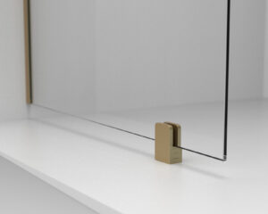 Kiinteä suihkuseinä – metalliosat HARJATTUA MESSINKIÄ, HUURRELASI, leveys 80-100 cm, KL16-KL18