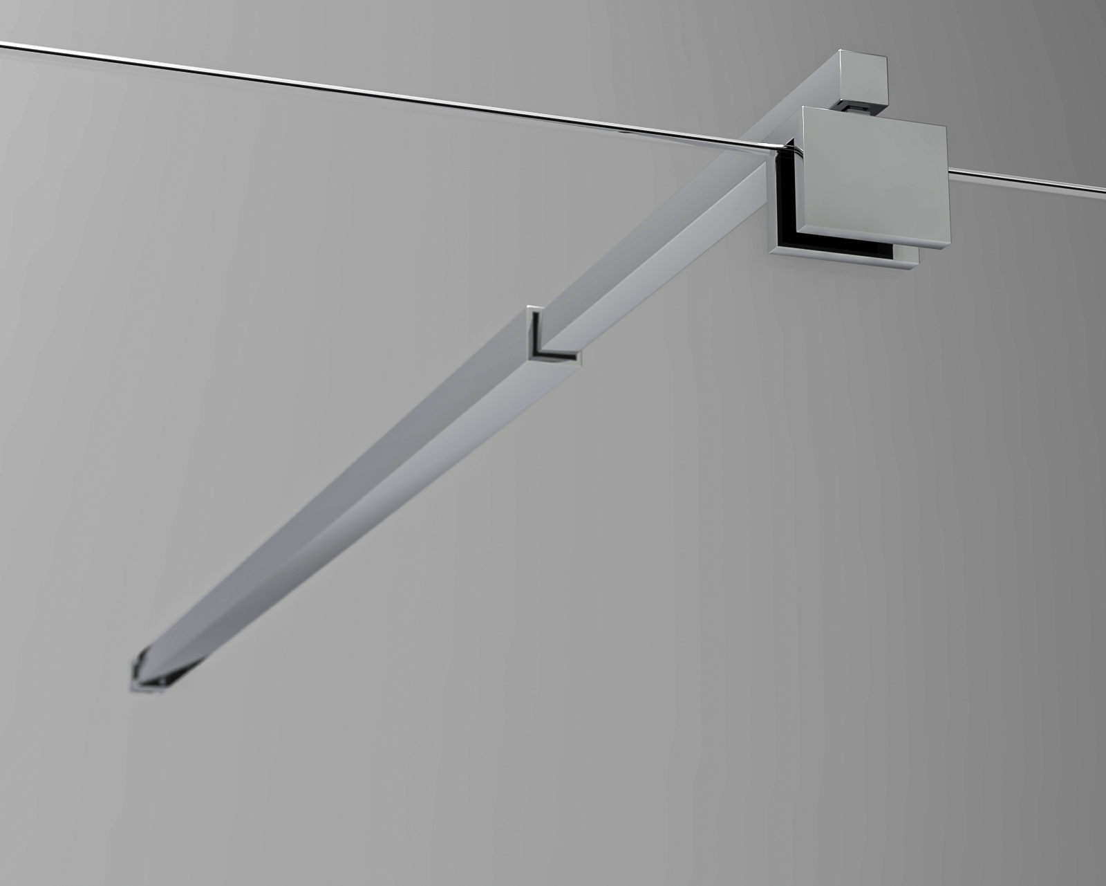 Fikseeritud dušisein - KROOMITUD profiil, MATTVALGE klaas, laius 80-100 cm, KL4-KL6 Fikseeritud dušisein - KROOMITUD profiil, MATTVALGE klaas, laius 80-100 cm, KL4-KL6 - Image 4