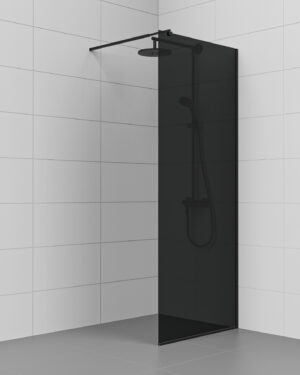 KL22, musta lasi, mustat metalliosat, leveys 80 cm